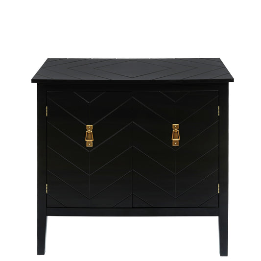 Black Vintage Style Sideboard with Wooden Legs
