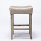 beige bar stool with faux leather
