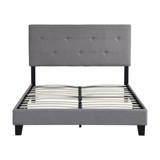Upholstered Full  Bed Frame with Modern Linen Button Tufted