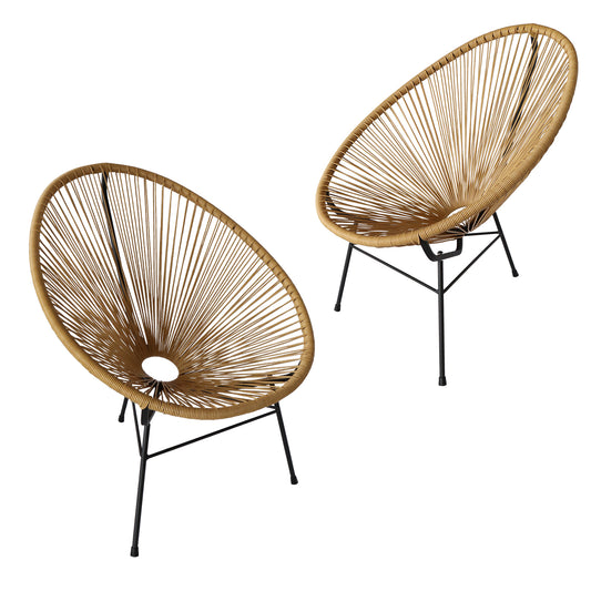 Outdoor Acapulco Chair Set of 2 with Flexible Rope 