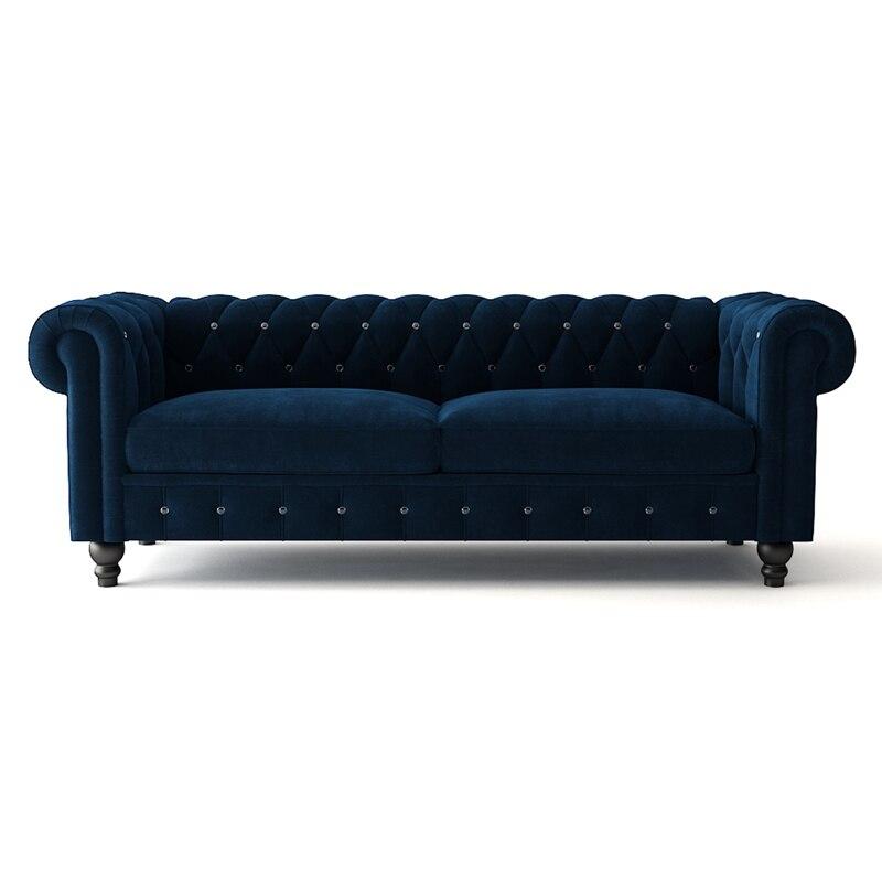  blue velvet chesterfield sofa 