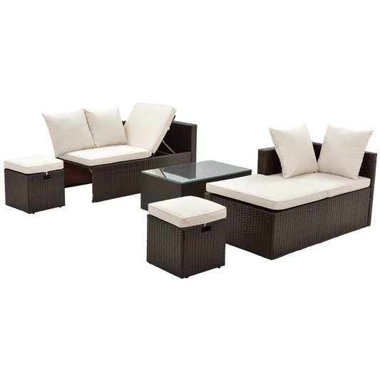 adjustable outdoor set with removable cushions