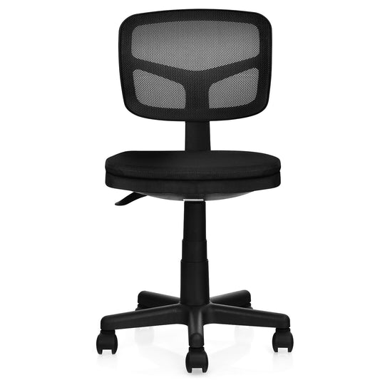 Costway Armless Office Chair with Adjustable Swivel and Mesh