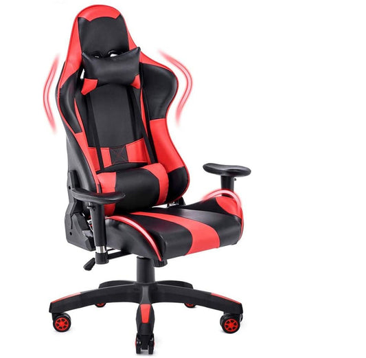 Gaming Chair Ergonomic Design with Adjustable Swivel in PU Leather