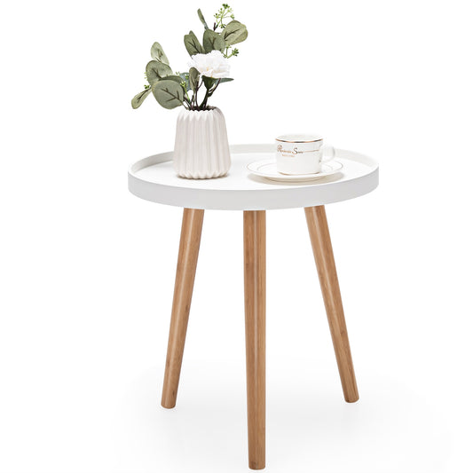 modern side table with bamboo