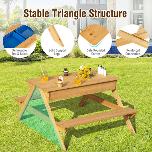 kids wooden picnic table