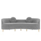 Modern Velvet Sofa with Metal Legs