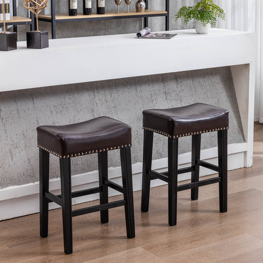 A&A 26" Counter Height Faux Leather Bar Stools Set of 2